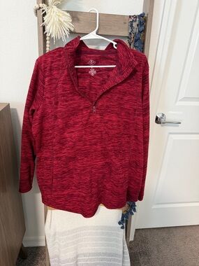 St. John's Bay Marled Red Half-Zip Pullover